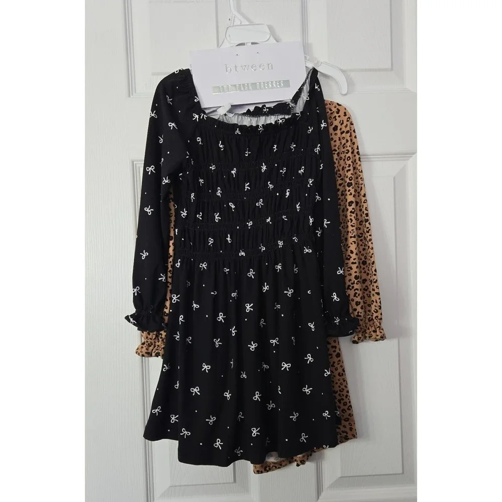 Btween Girls Two Pack of Dresses Size 5. With‎ hair Accessories NWT